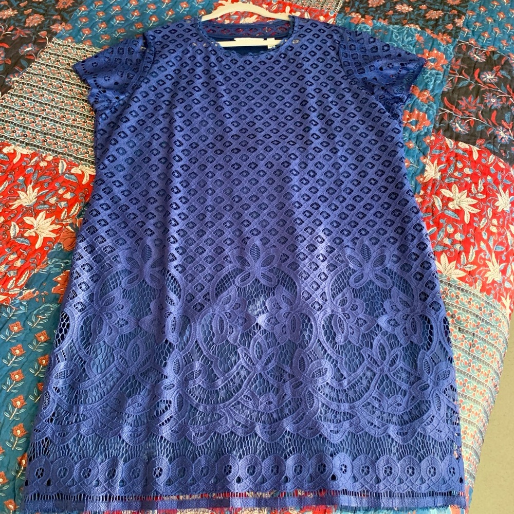 Isaac Mizrahi Live Navy Blue Lace Dress